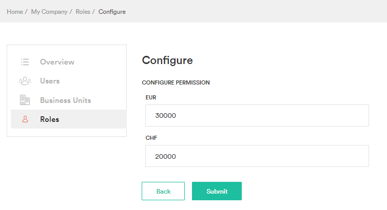 Configure permission buy