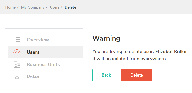 Delete a user