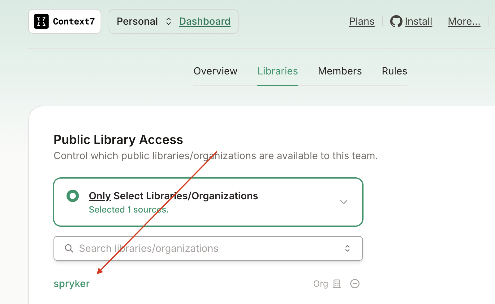 Context7 documentation source configuration