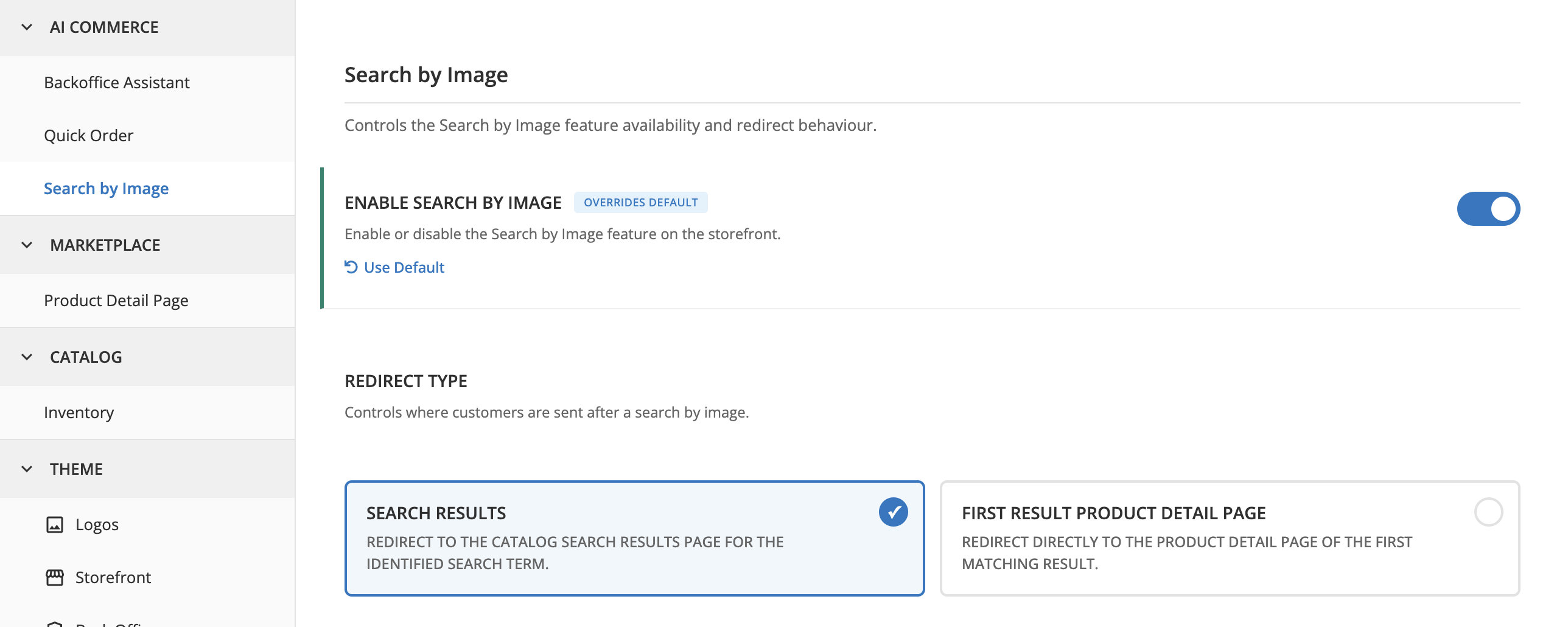 Search by Image configuration