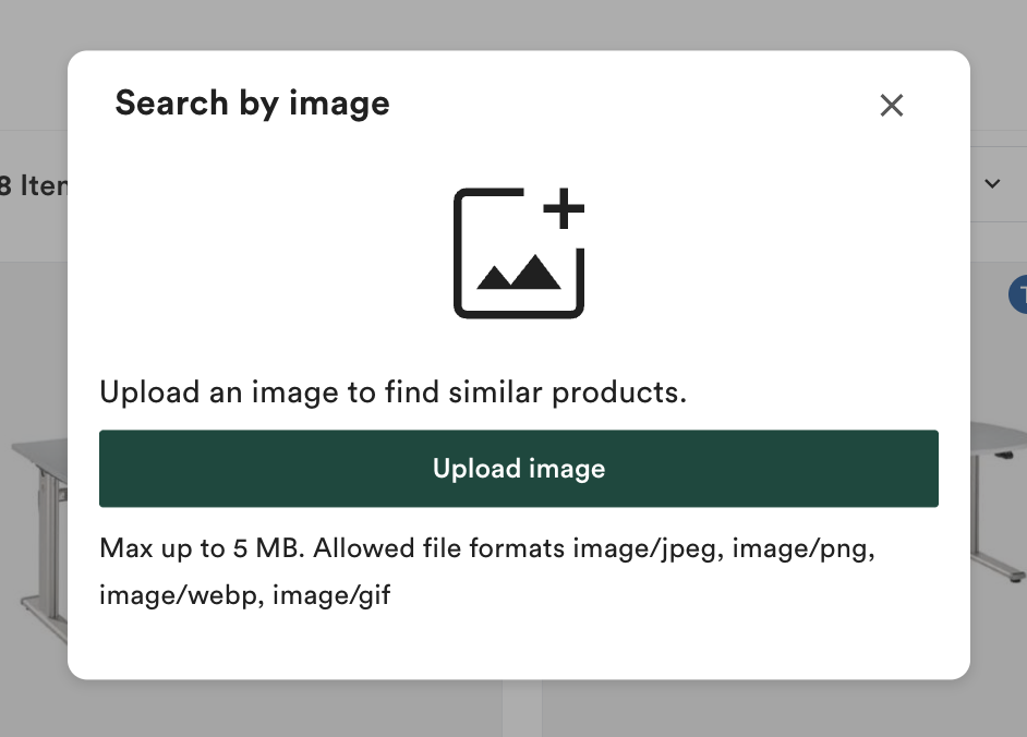 Search by Image upload dialog