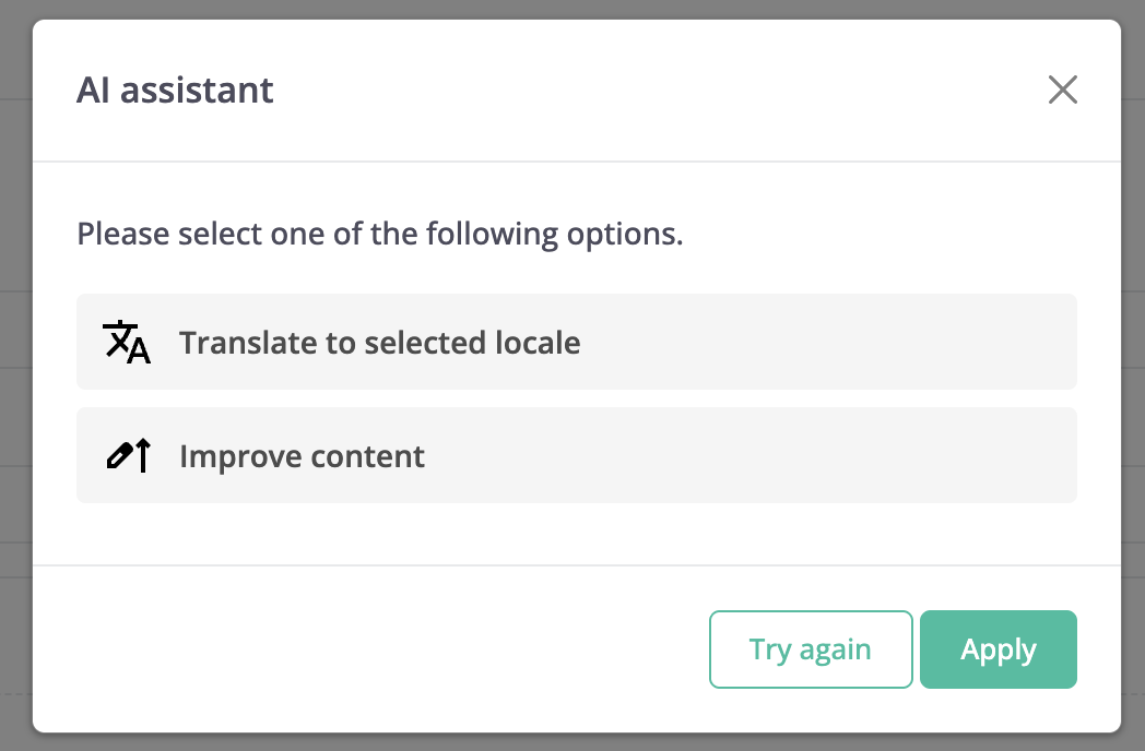 Smart PIM translate improve dialog