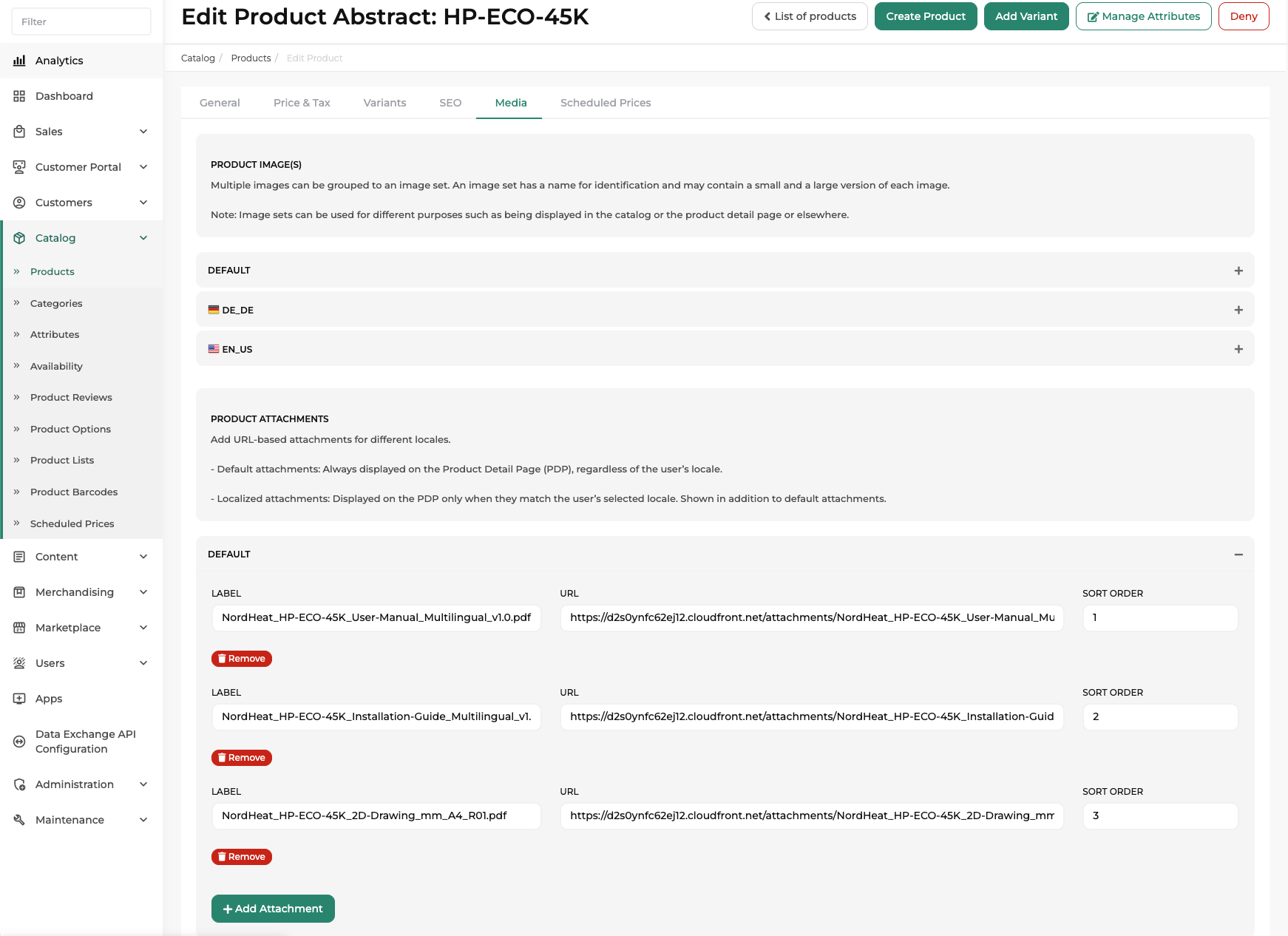 Product Attachments in Back Office