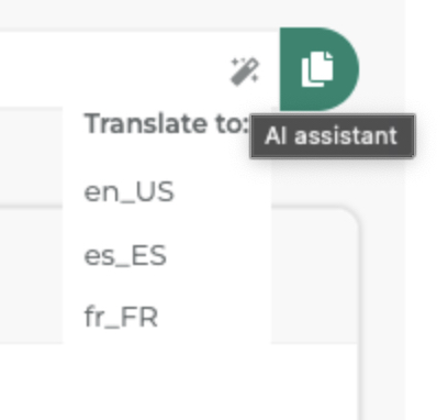 Action Buttons in Back Office