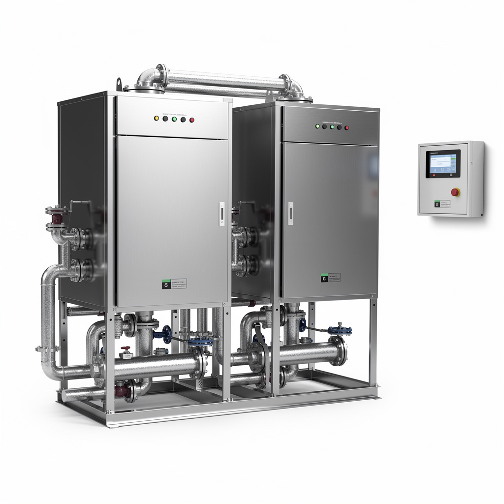Modular Cascade Hot Water Boiler System 2x120kW front view